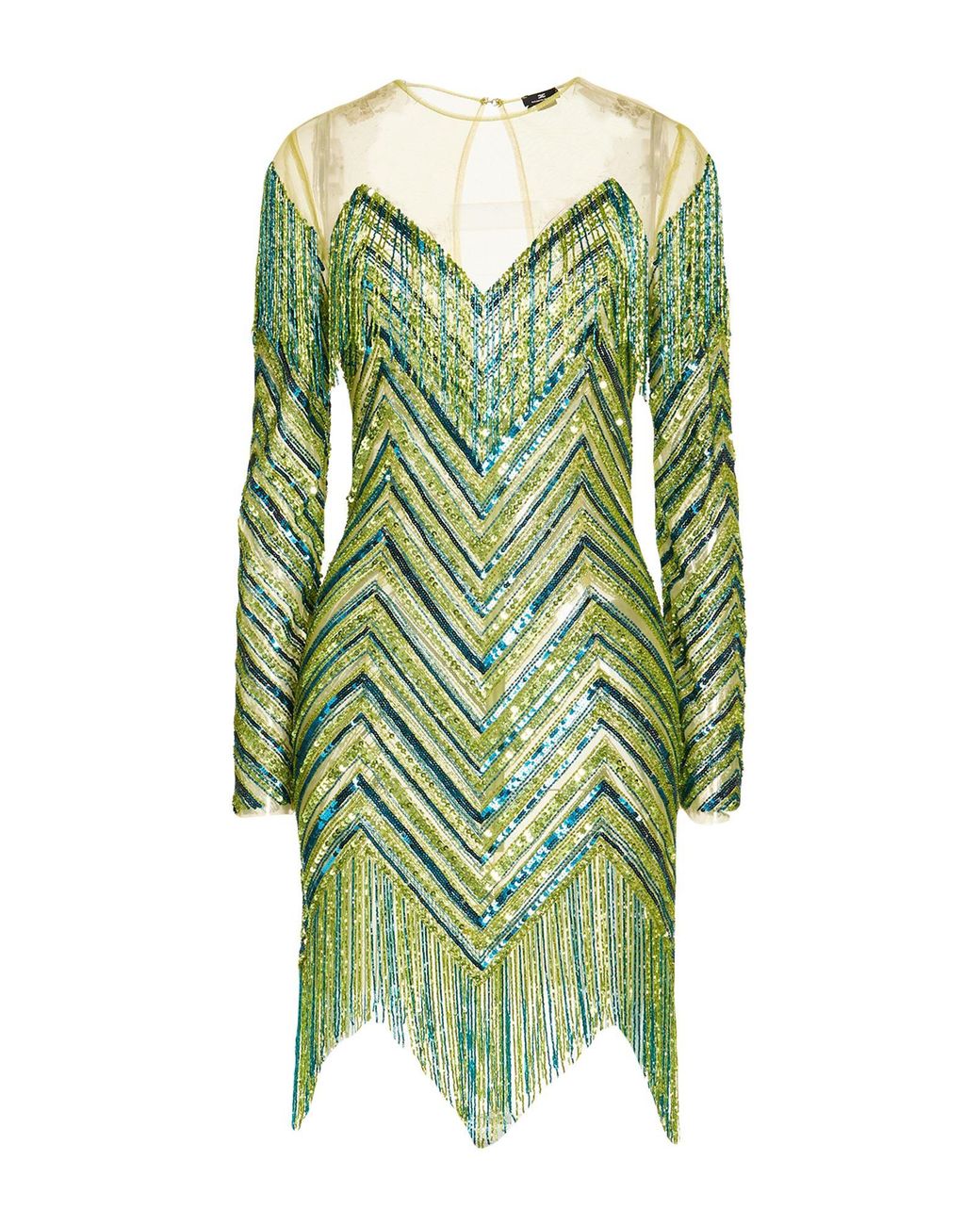 Elisabetta Franchi Green Mini Dress Polyamide