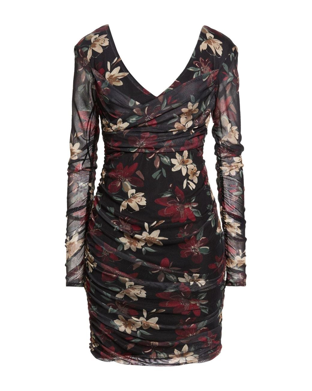 Mar De Margaritas Black Mini Dress Polyester, Elastane