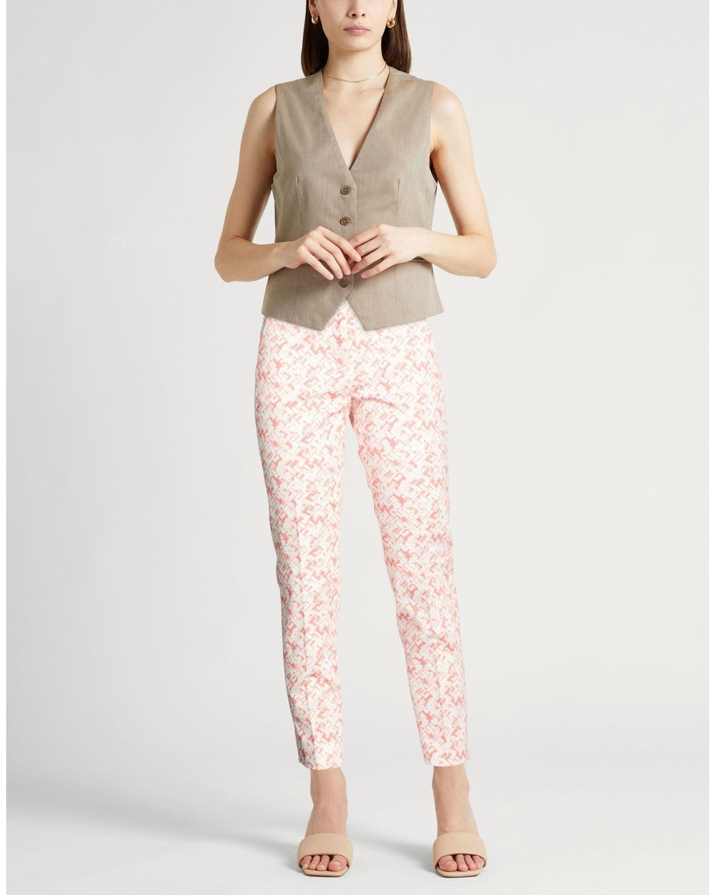 Peserico Pink Pants Cotton, Elastane