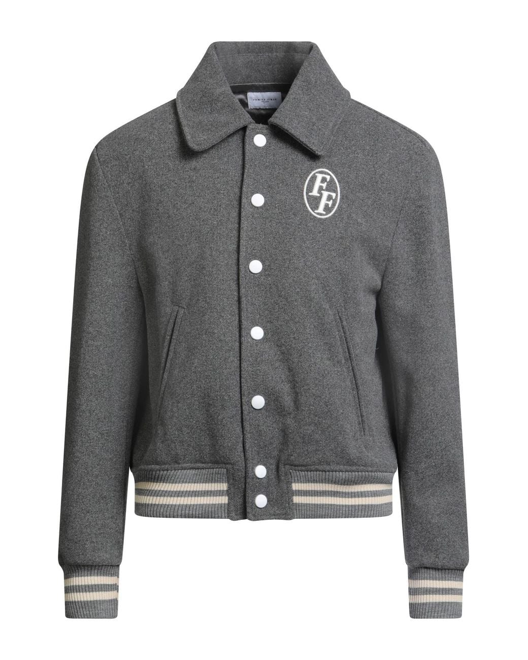 FAMILY FIRST Gray Jacket Polyester, Acrylic, Wool for men