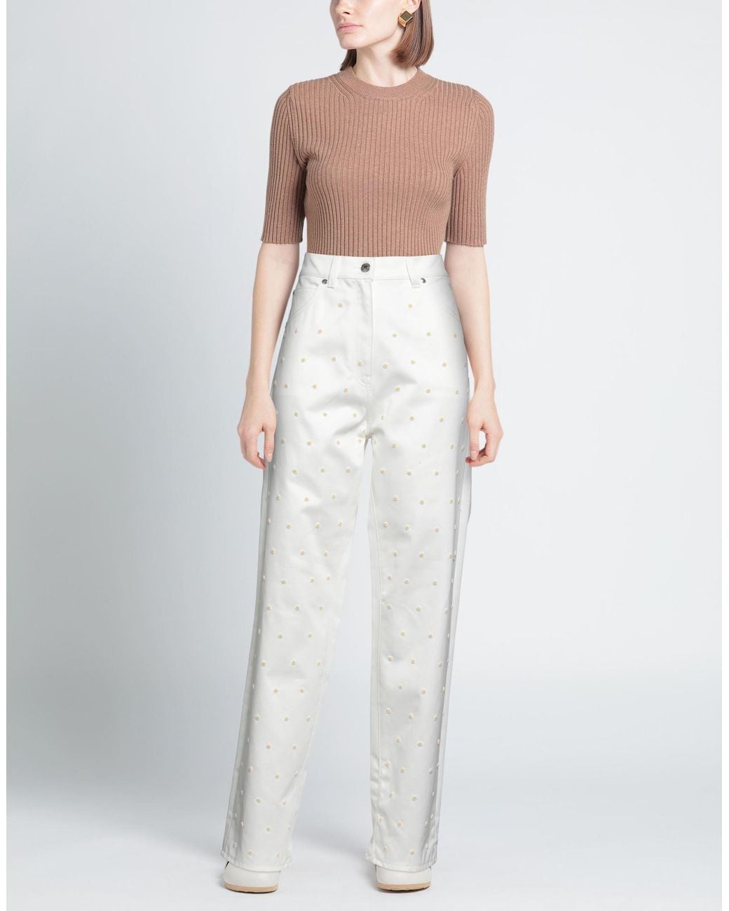 MSGM White Jeans