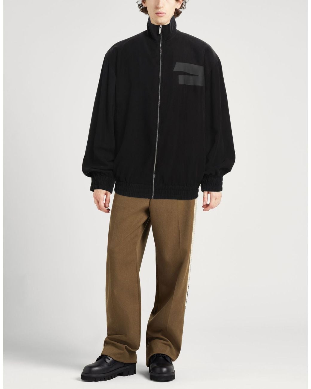 Gcds Black Jacket Viscose, Polyester for men