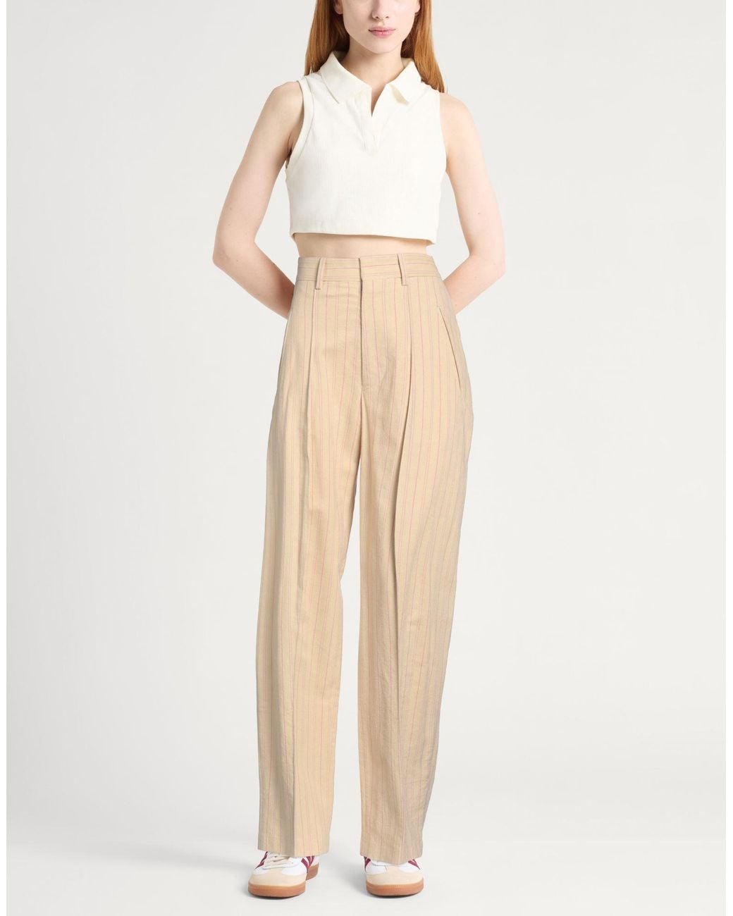 Isabel Marant Natural Pants Viscose, Cotton
