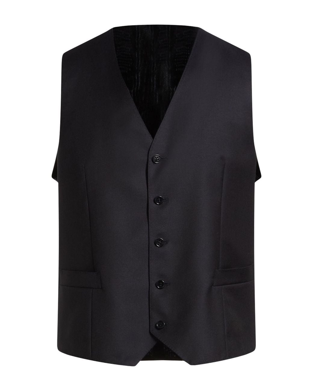 Canali Black Tailored Vest Wool for men
