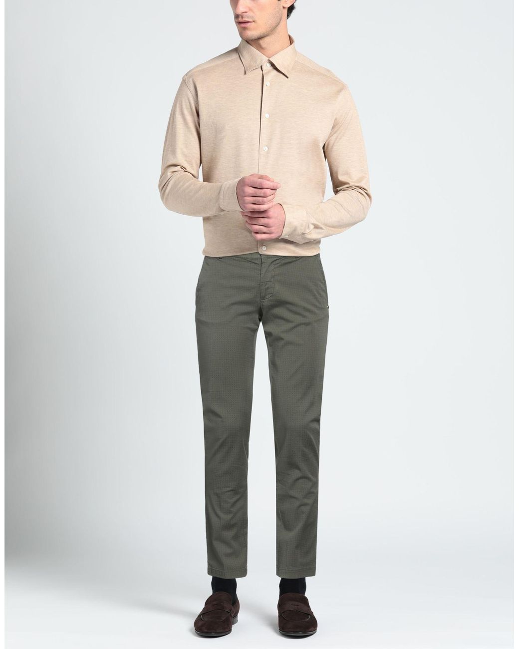 Daniele Alessandrini Gray Pants Cotton, Elastane for men