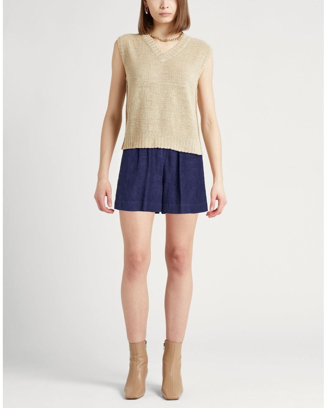 120% Lino Blue Shorts & Bermuda Shorts Linen