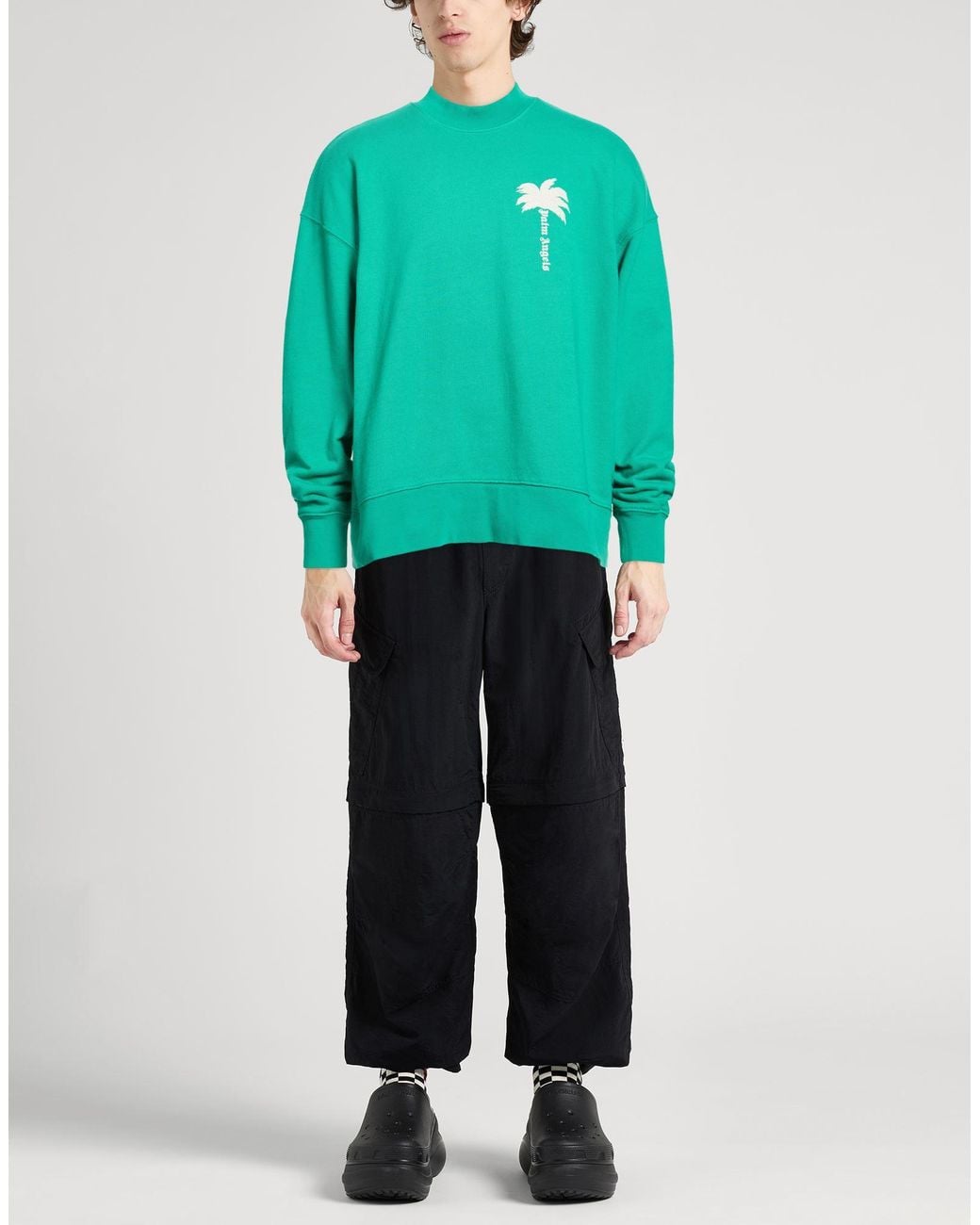 Palm Angels Green Sweatshirt for men