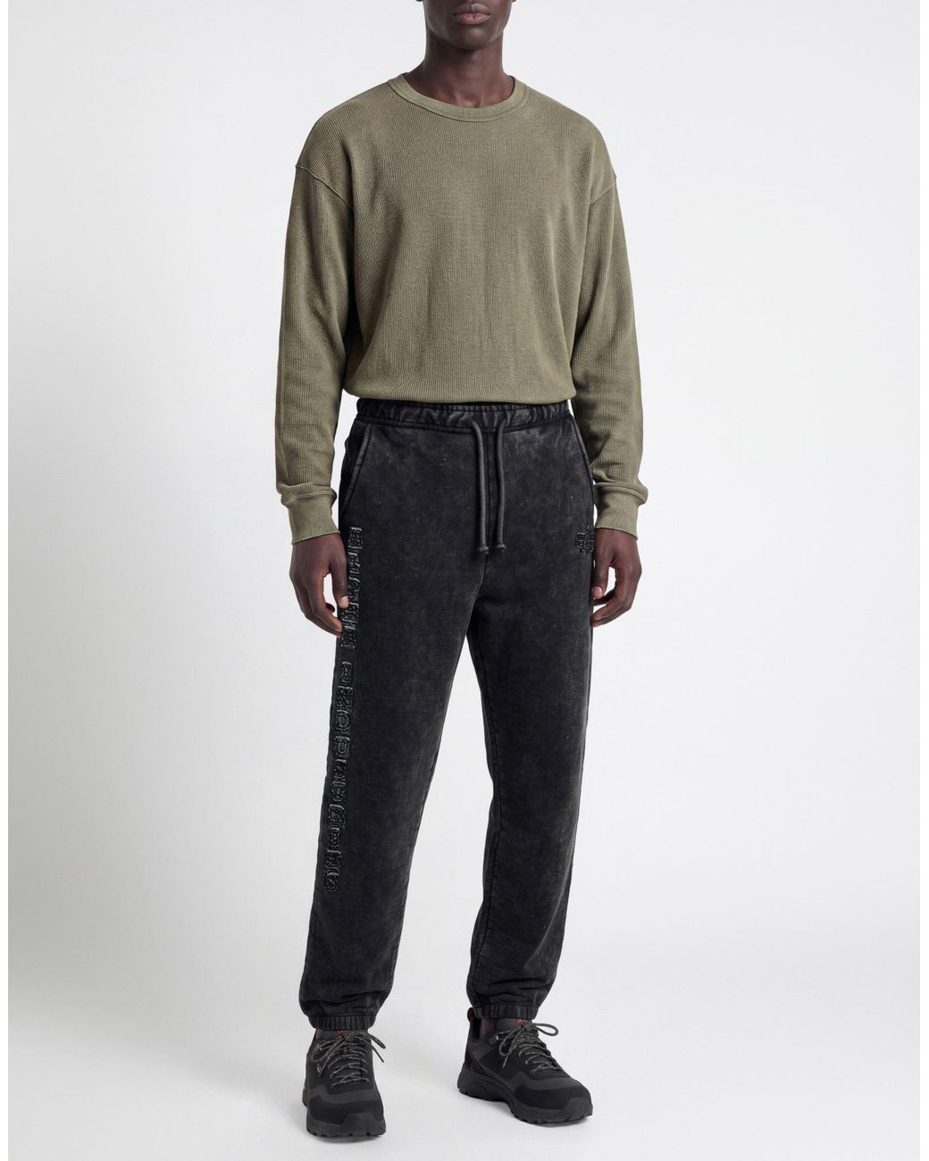Alpha Industries Black Pants Cotton, Polyester for men