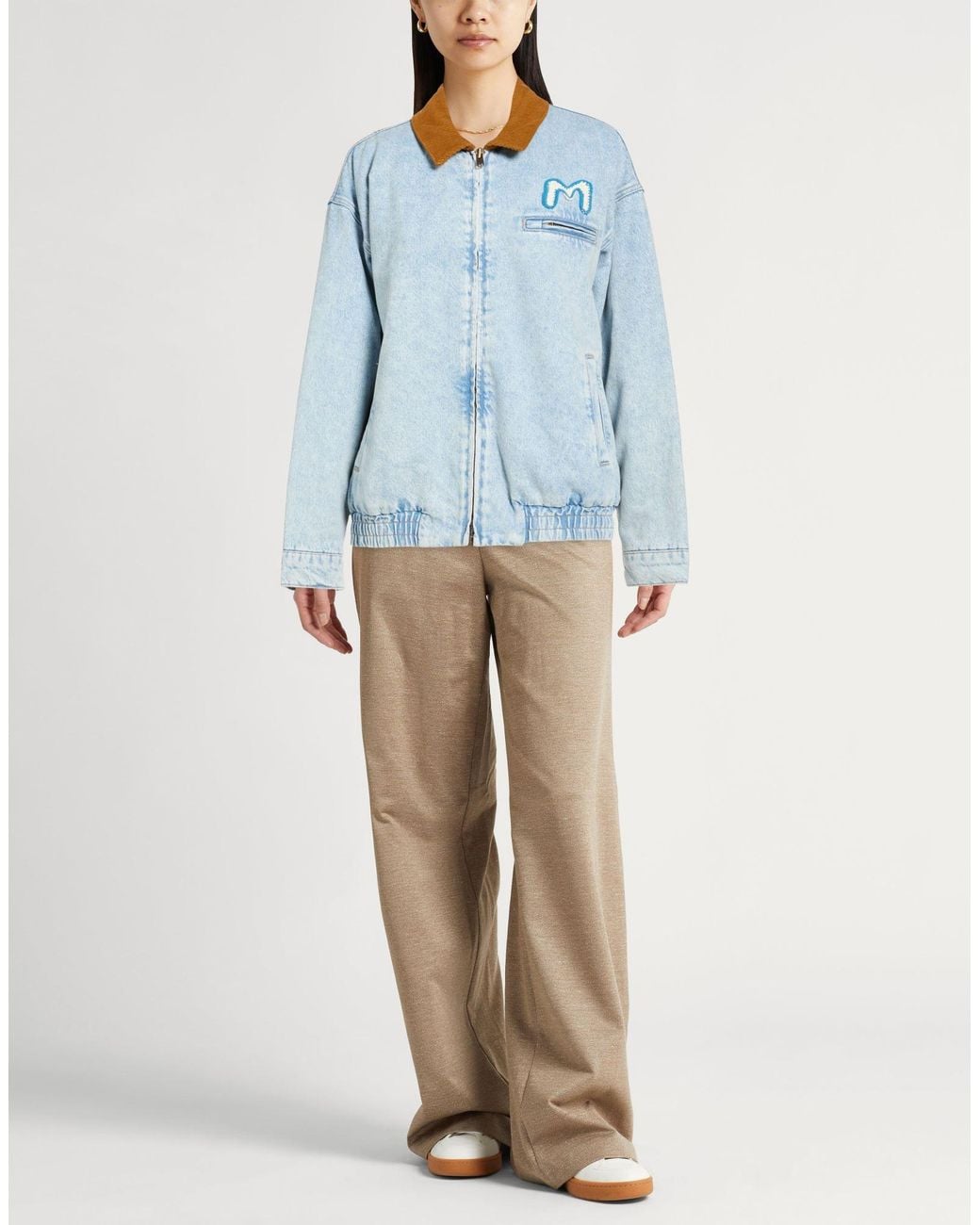 Mother Blue Denim Outerwear Recycled Cotton, Lyocell, Cotton