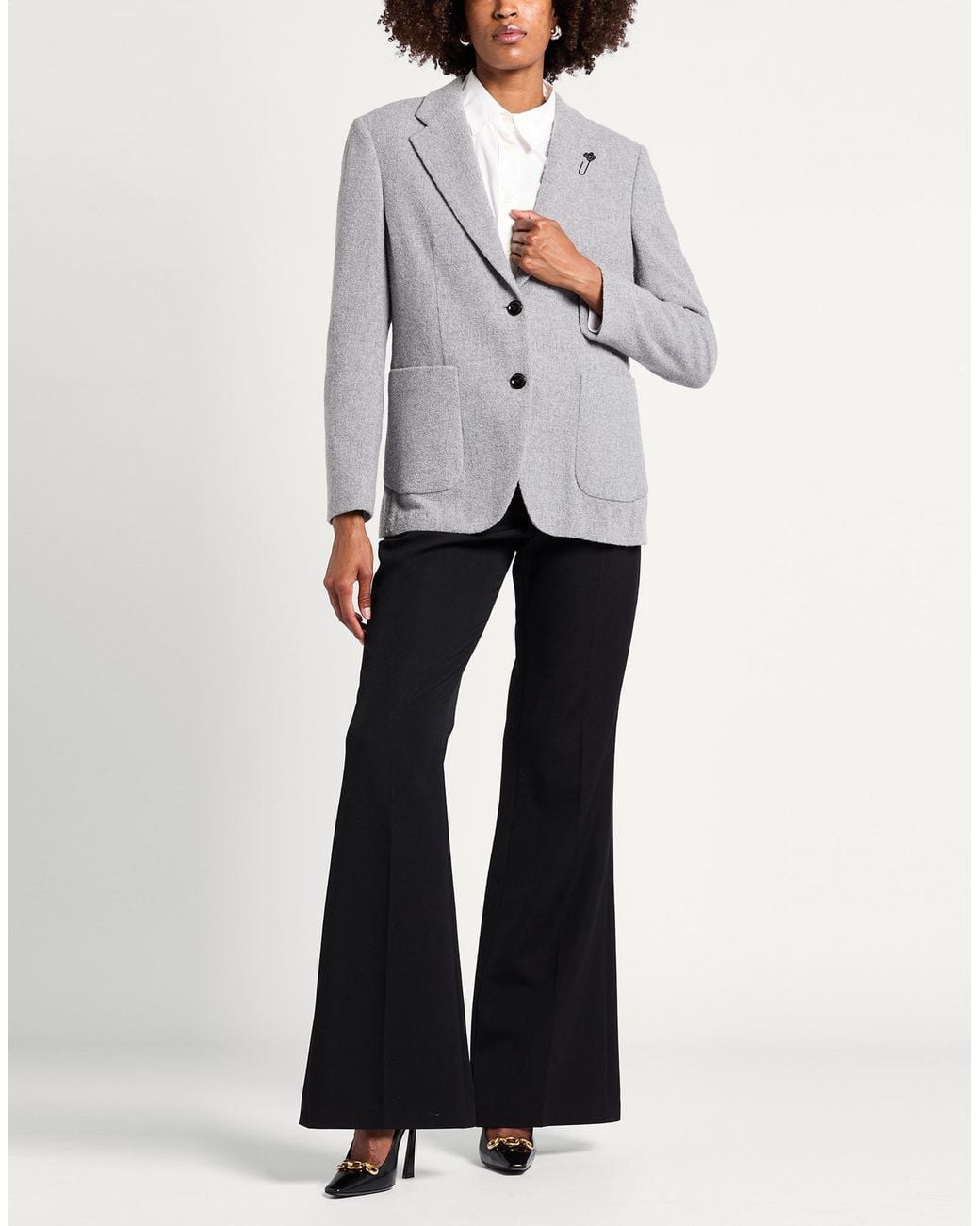 Lardini Gray Blazer Virgin Wool, Silk, Polyamide, Cashmere