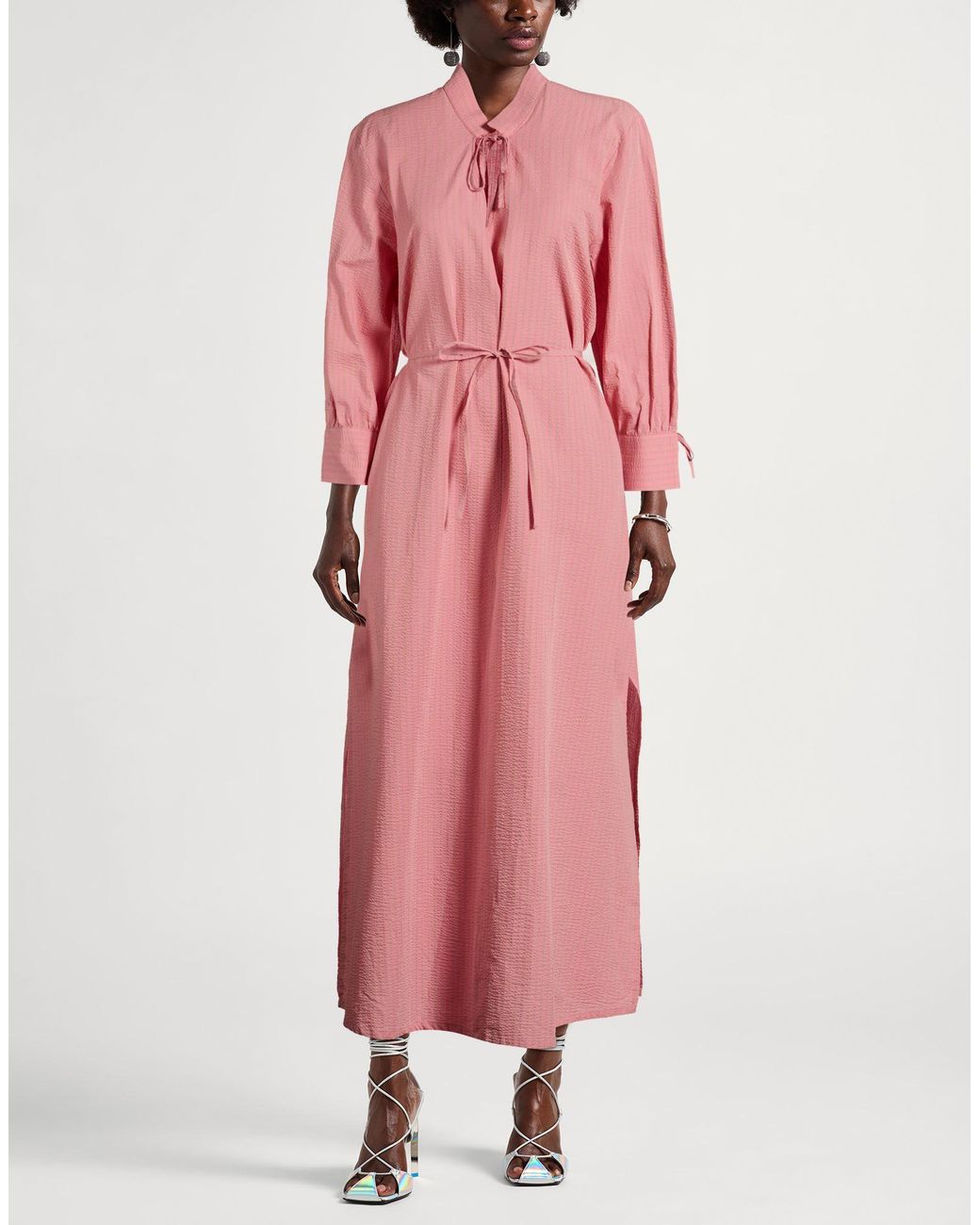 Woolrich Pink Maxi Dress Cotton, Elastane