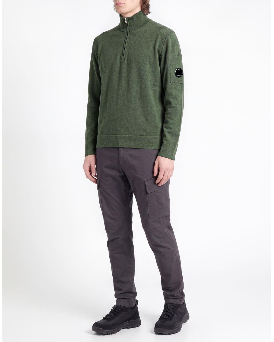 C P Company Green Sweater Cotton, Polyamide for men