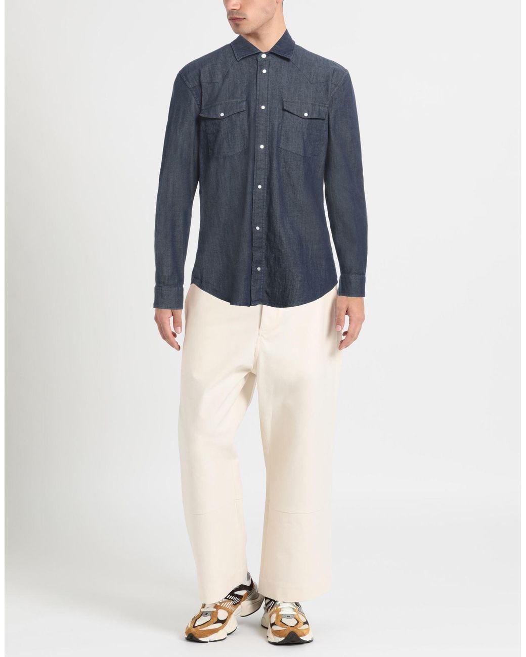 Dondup Blue Denim Shirt Cotton, Elastane for men