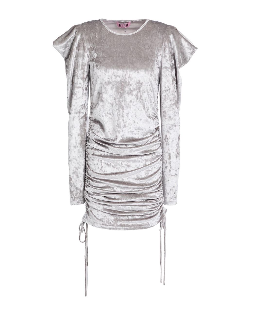 Gina Gorgeous Gray Mini Dress Polyester, Elastane