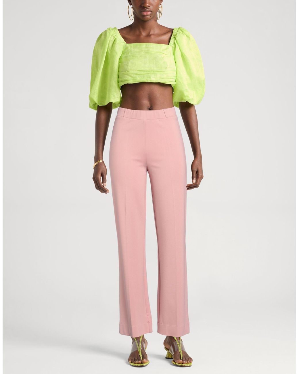 Diana Gallesi Pink Pants Viscose, Polyamide, Elastane