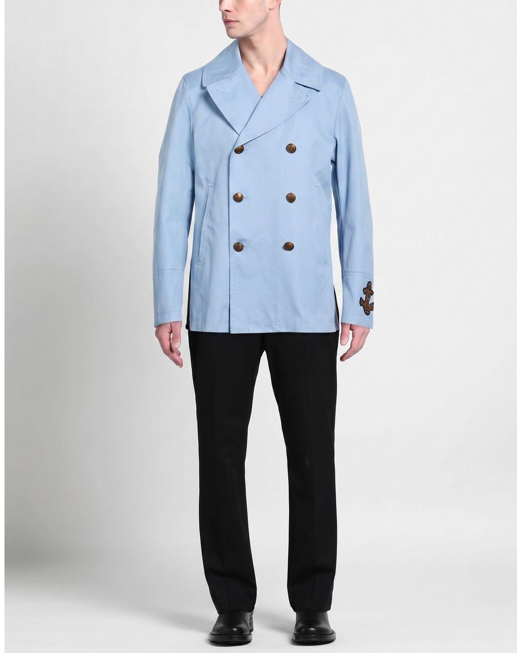 Sealup Blue Overcoat & Trench Coat Cotton for men