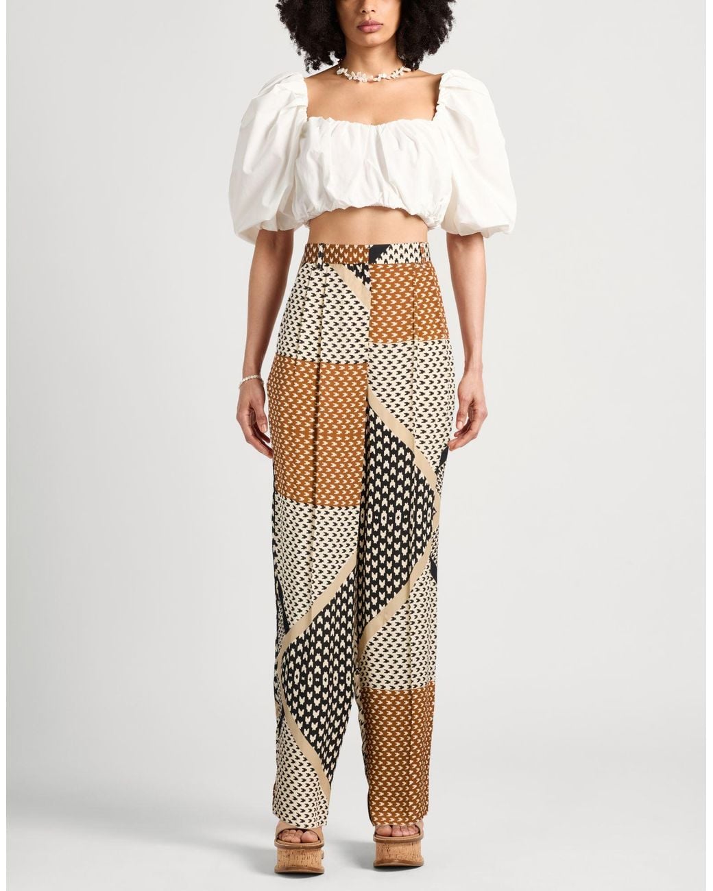 Barbara Bui Metallic Camel Pants Viscose