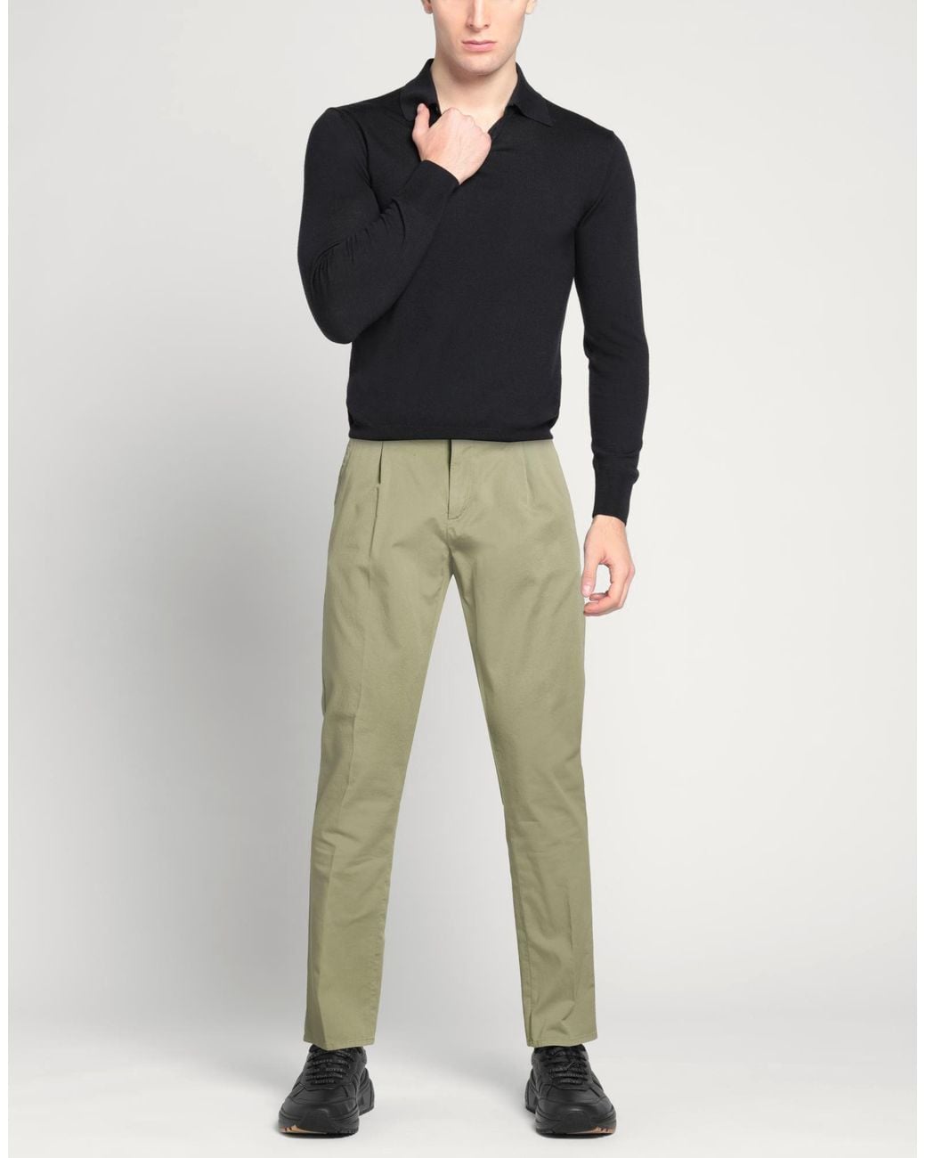 GTA IL PANTALONE Green Pants Cotton, Elastane for men