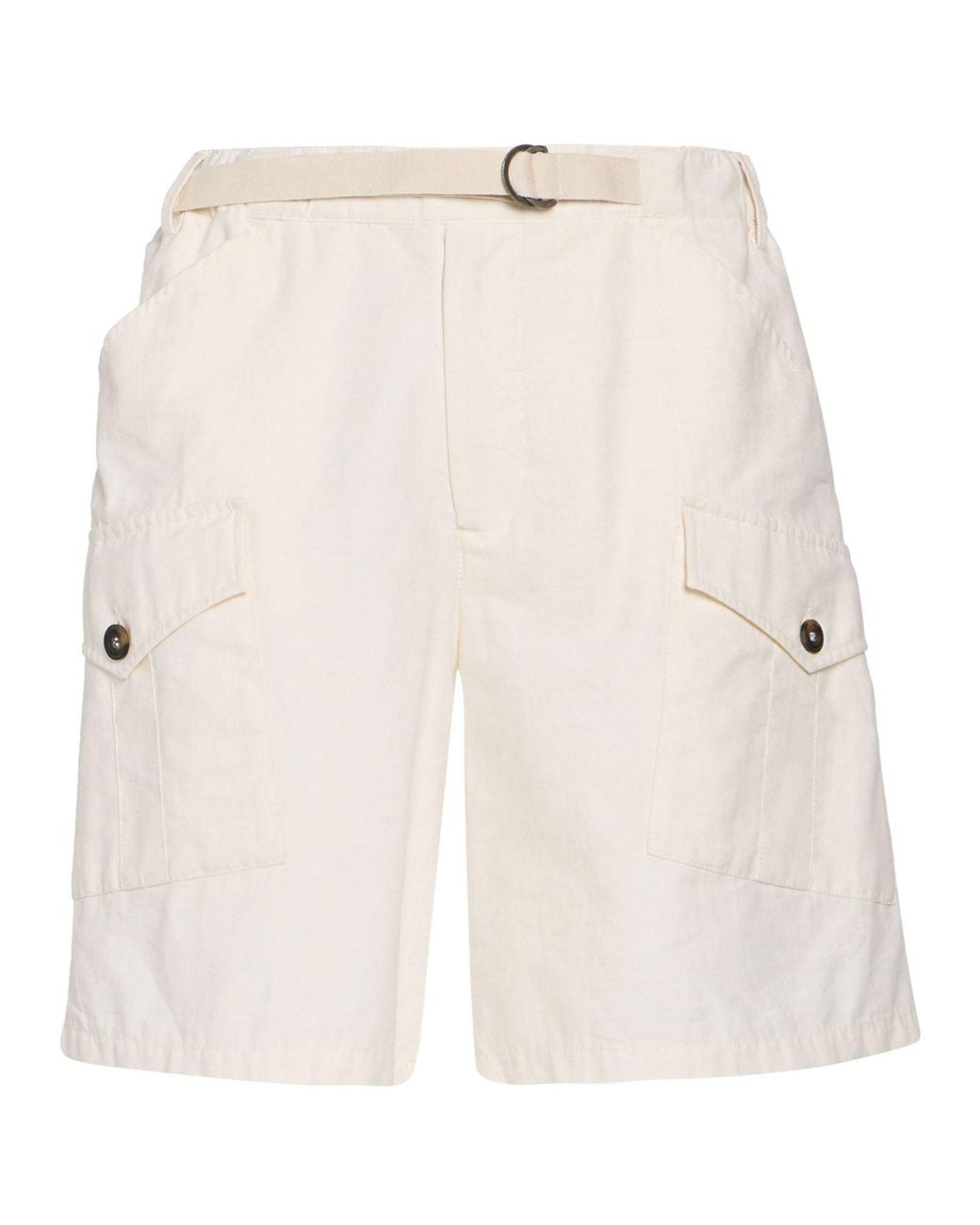 Messagerie White Cream Shorts & Bermuda Shorts Cotton, Polyester for men