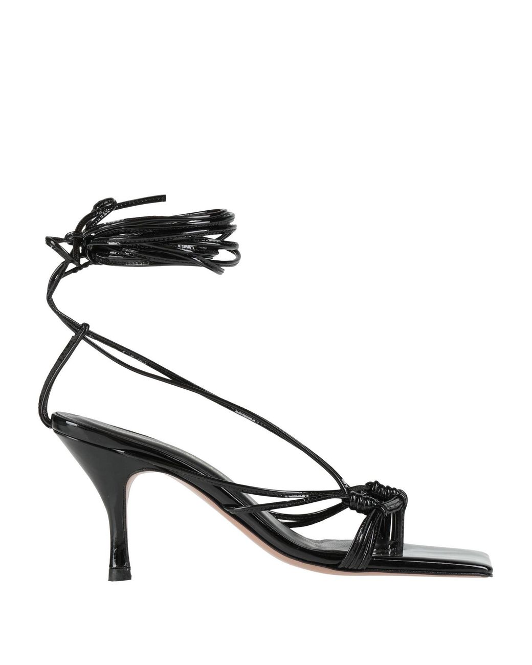 Andrea Wazen Black Thong Sandal Leather