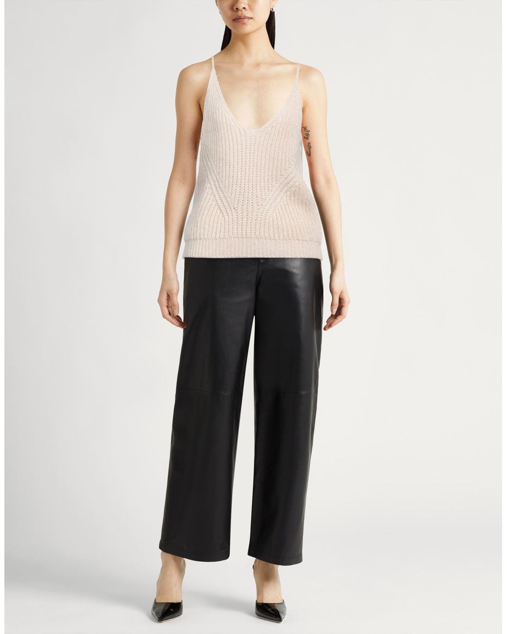 Eleventy White Blush Top Wool, Mohair Wool, Silk, Polyester