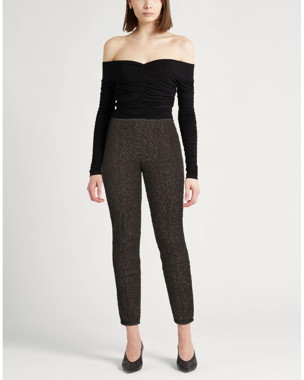 Roberto Collina Gray Pants Wool, Nylon, Polyester, Silk