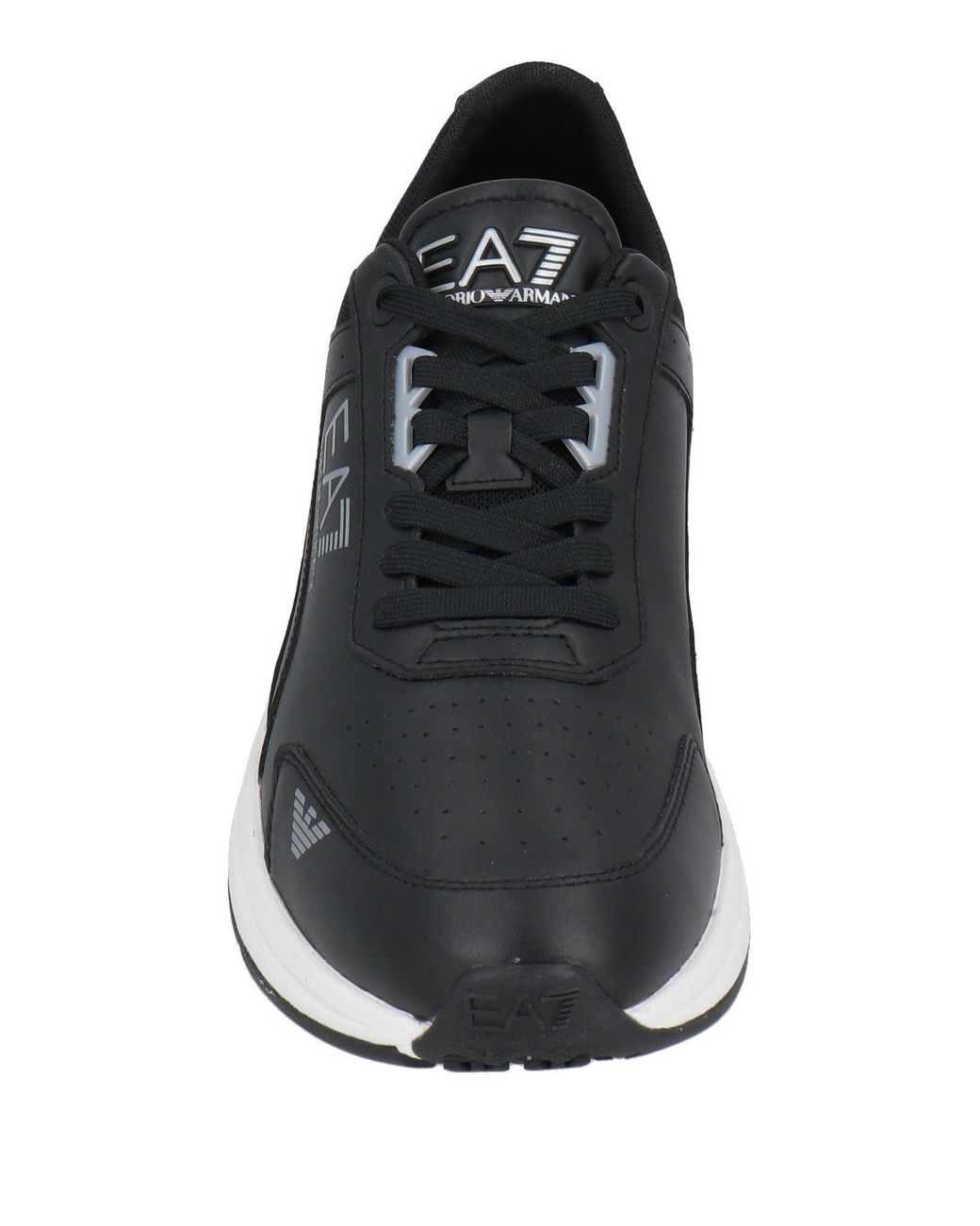 EA7 Black Sneakers Cow Leather, Polyester for men