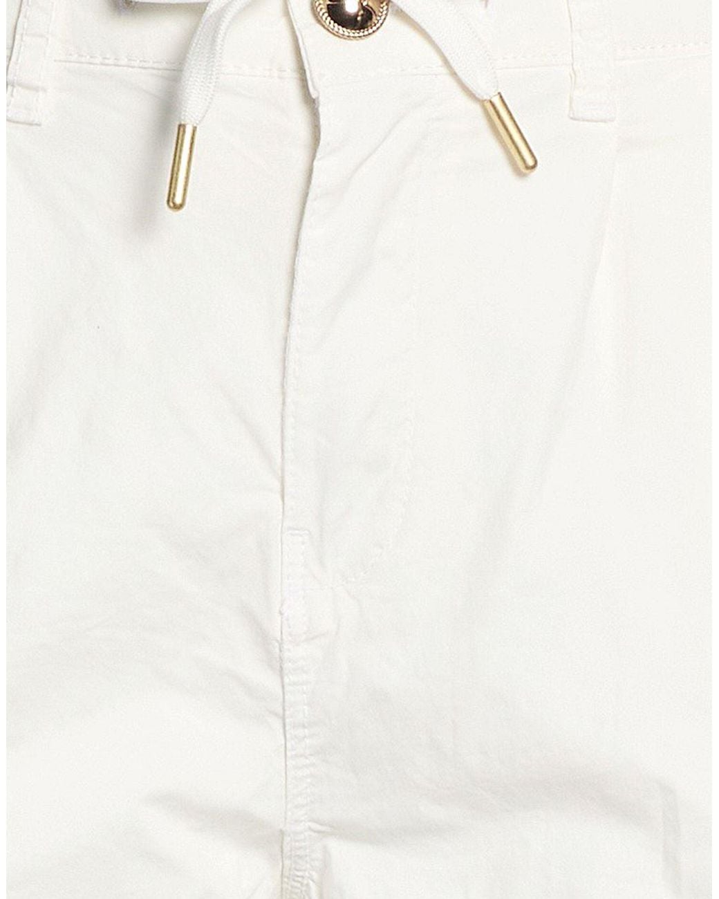 Yes Zee White Pants Cotton, Elastane