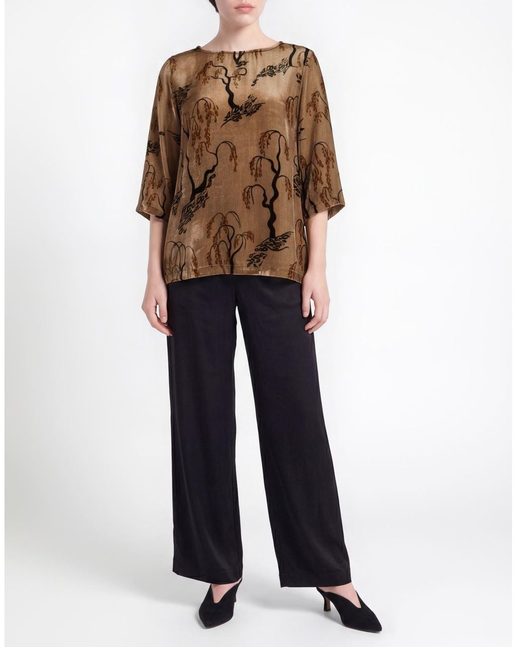 Siyu Brown Top Viscose, Silk