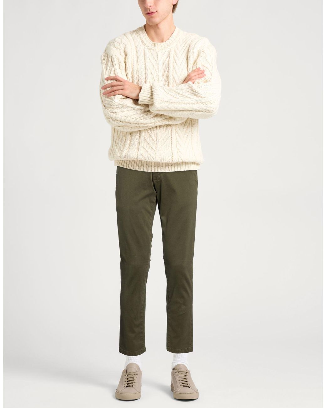 Daniele Alessandrini Green Military Pants Cotton, Elastane for men