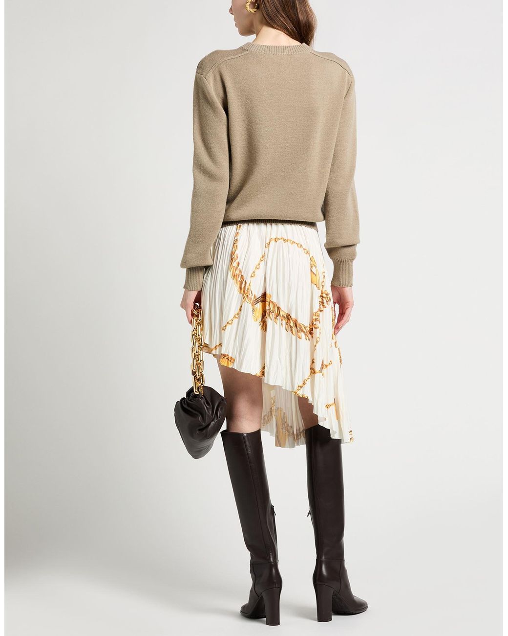 Burberry White Midi Skirt Polyester