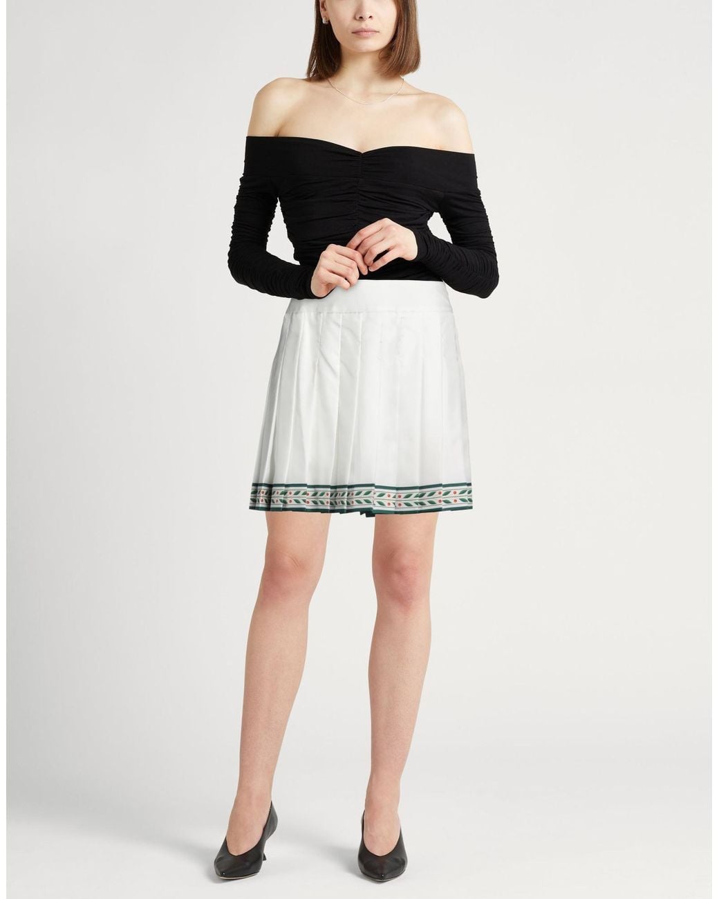 Casablanca White Mini Skirt Silk