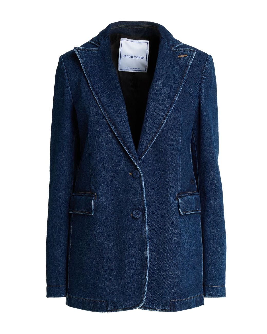 Jacob Cohen Blue Blazer Cotton, Elastane