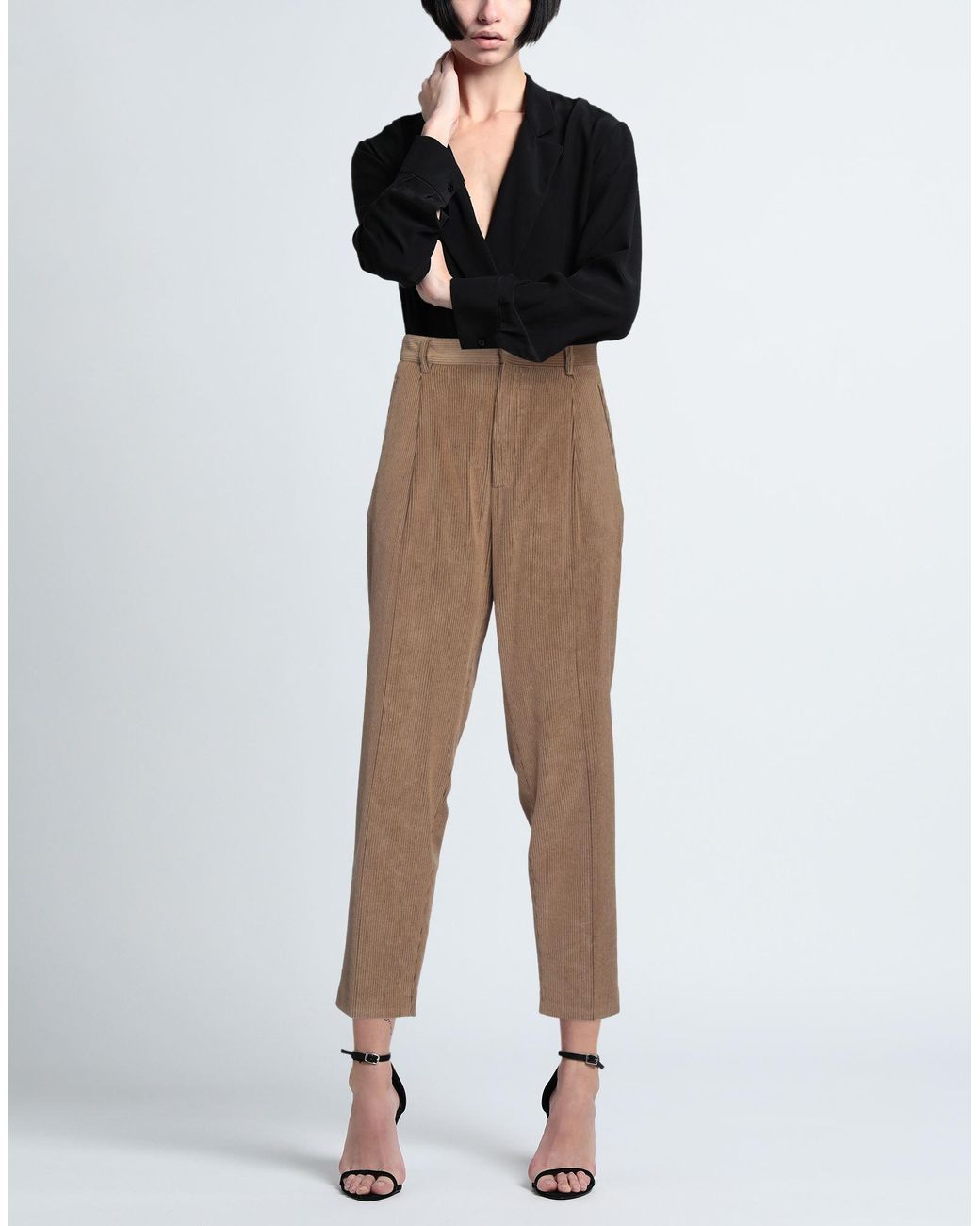 Woolrich Brown Camel Pants Paper, Polyester, Elastane
