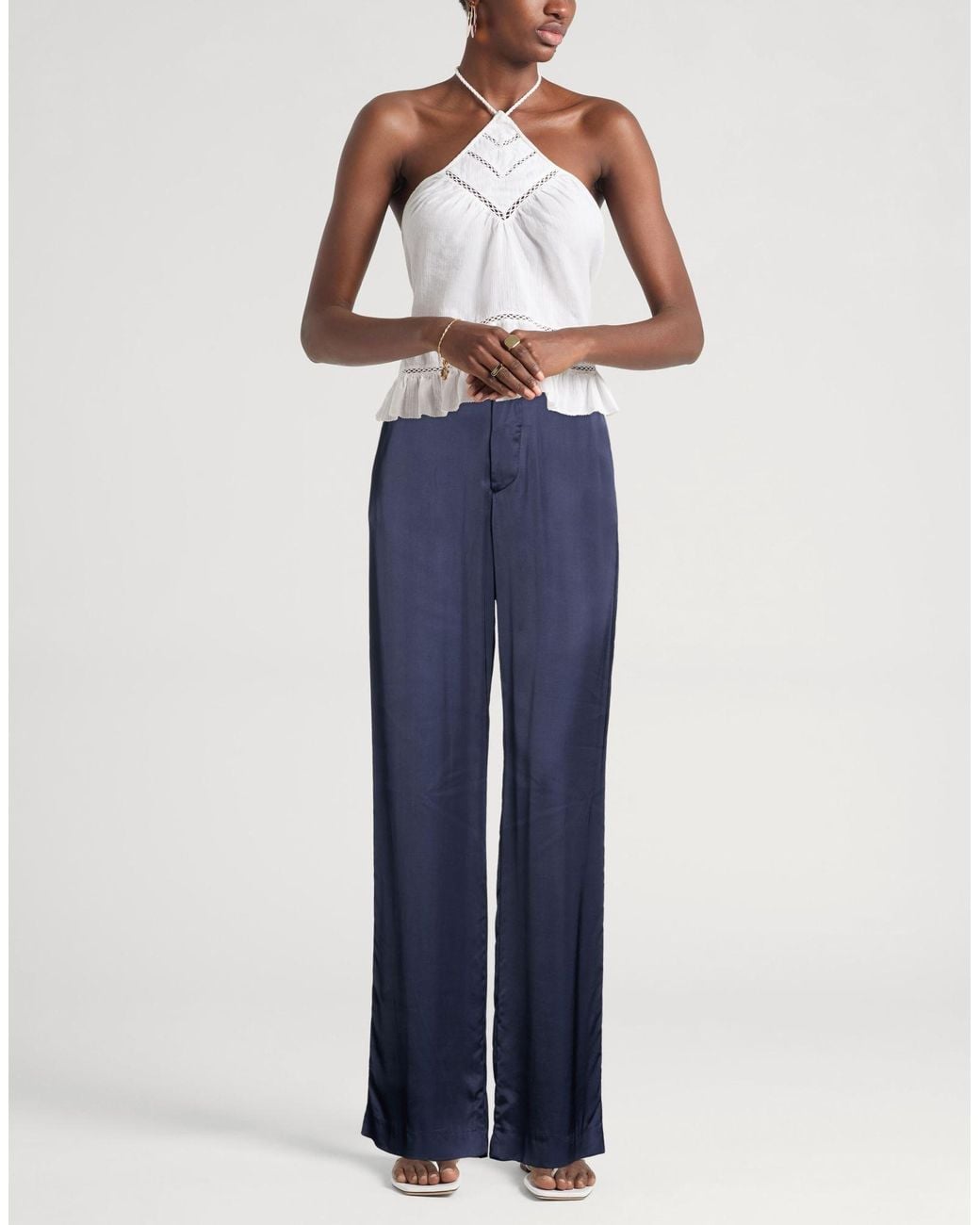 Berwich Blue Midnight Pants Polyester, Elastane