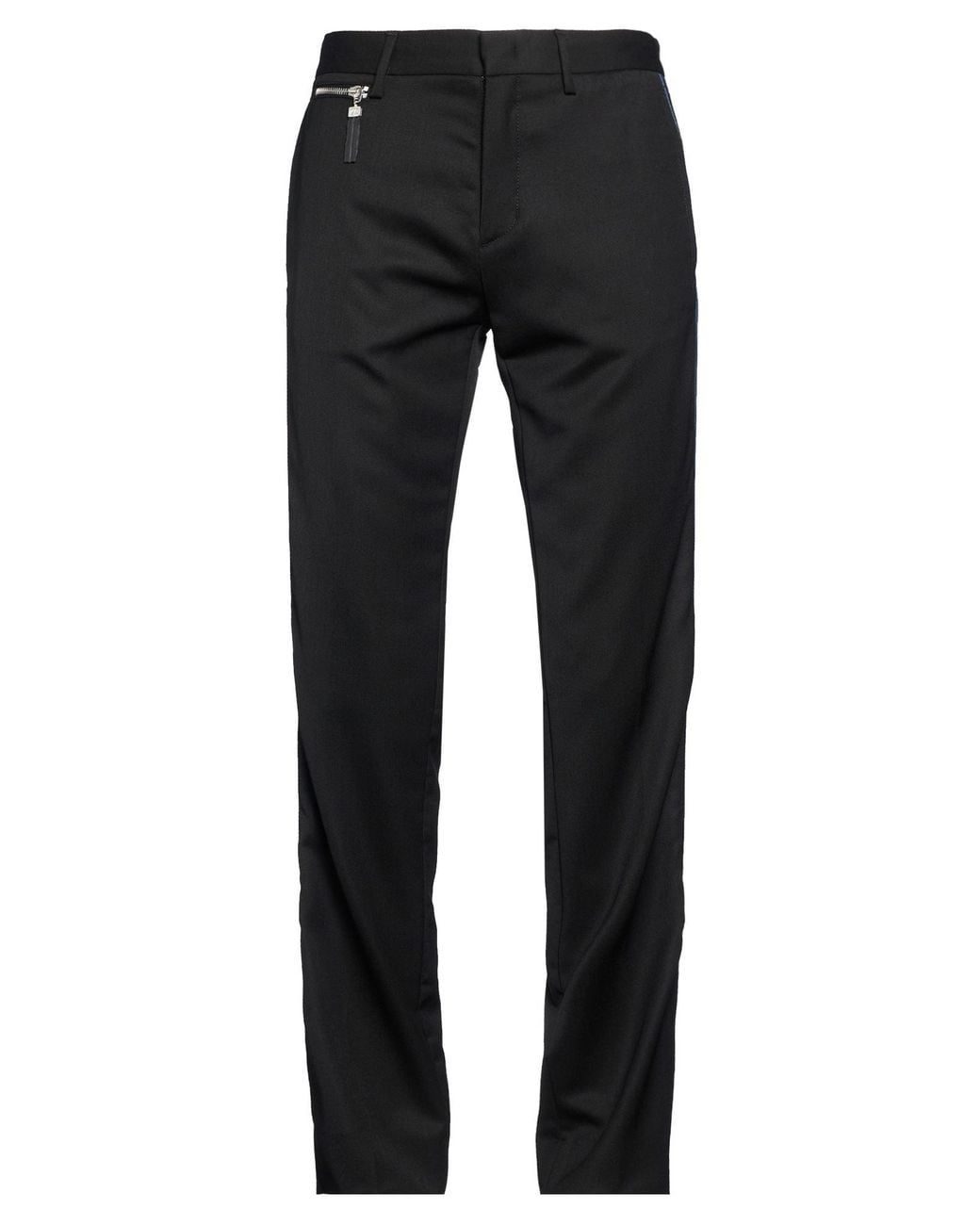 Frankie Morello Black Pants Virgin Wool, Polyester, Elastane for men