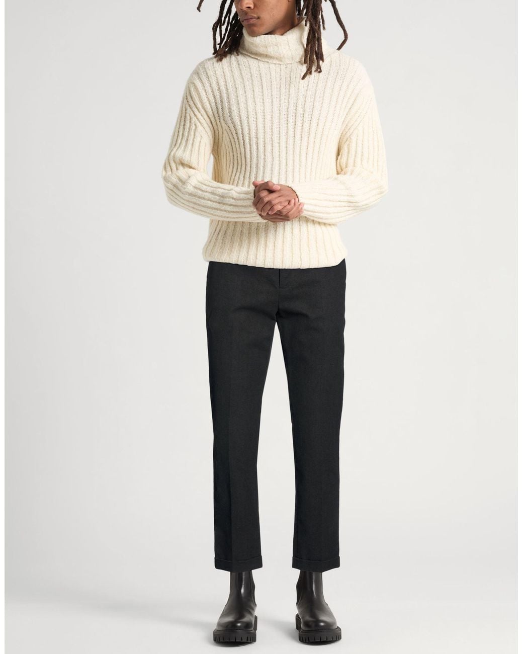 Daniele Alessandrini Gray Pants Cotton, Polyester, Viscose, Elastane for men