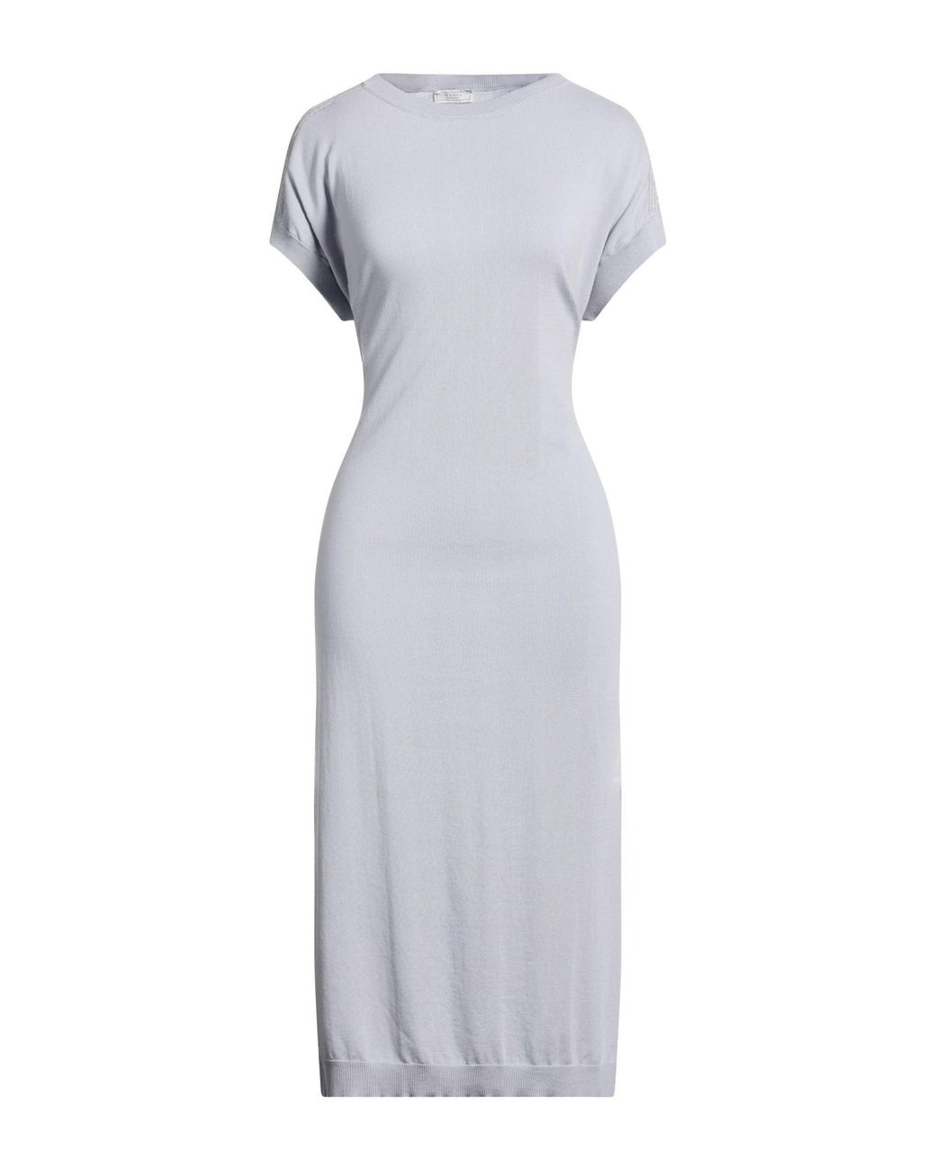 Peserico Gray Midi Dress Cotton
