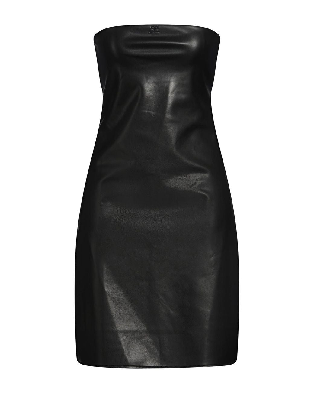 Courreges Black Mini Dress Polyurethane, Polyester