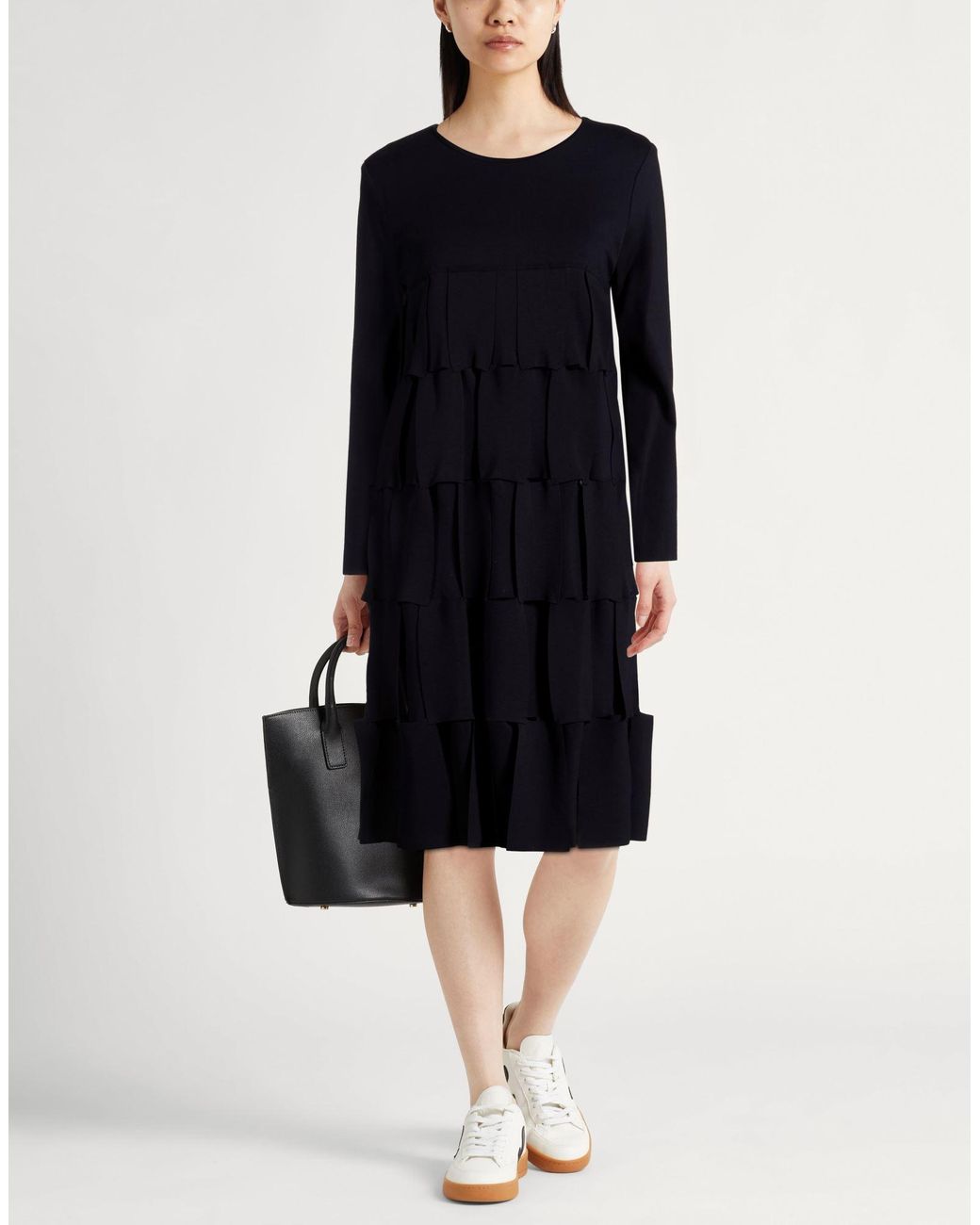 MEIMEIJ Black Midi Dress Viscose, Polyamide, Elastane