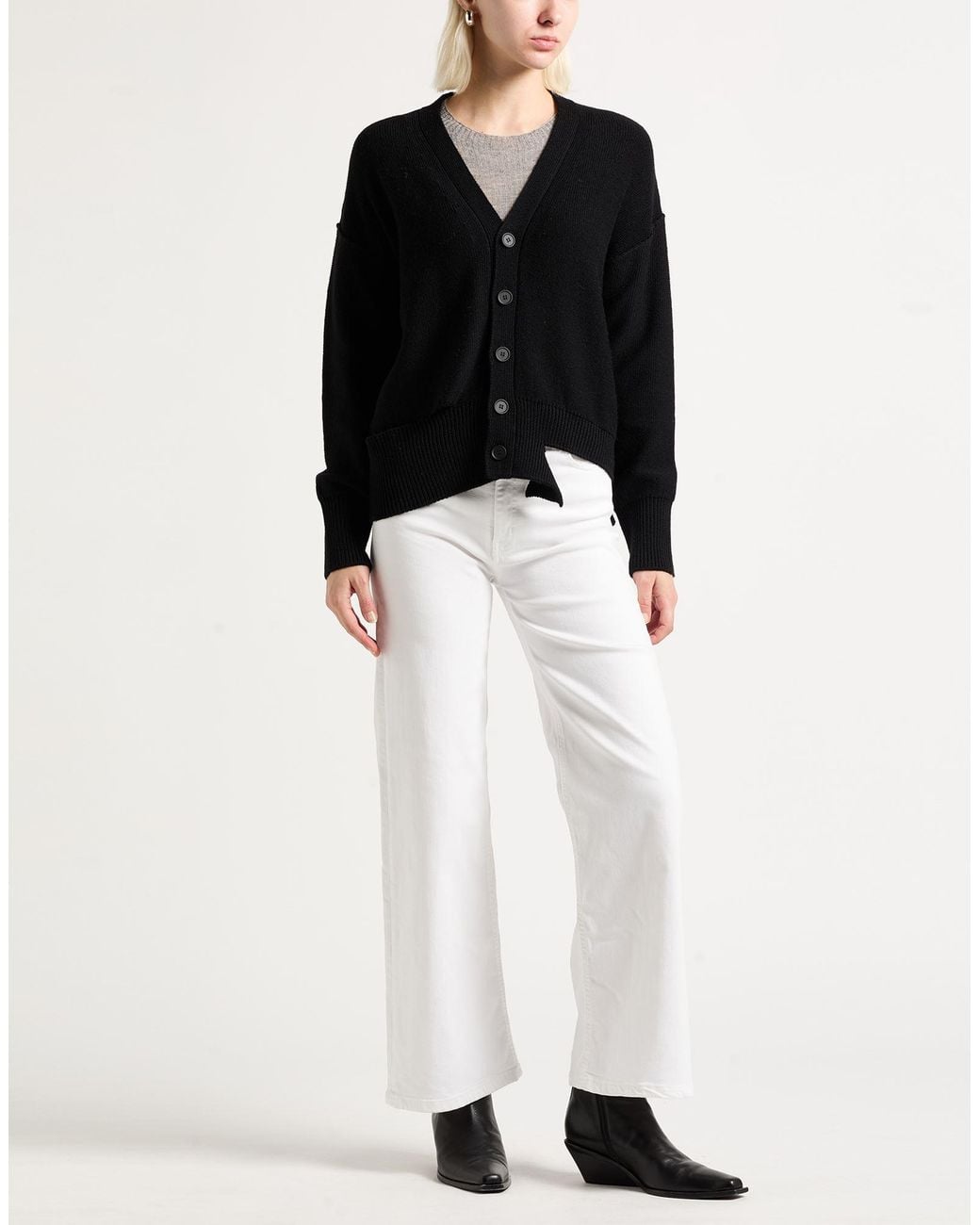 MM6 by Maison Margiela Black Cardigan Acrylic, Virgin Wool