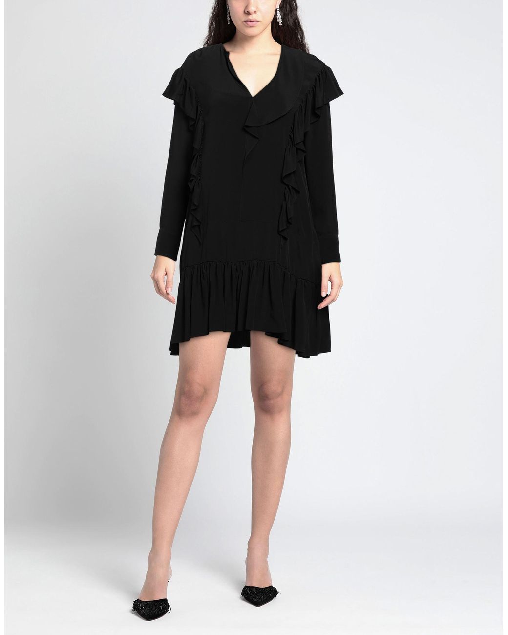 Jucca Black Mini Dress Acetate, Silk