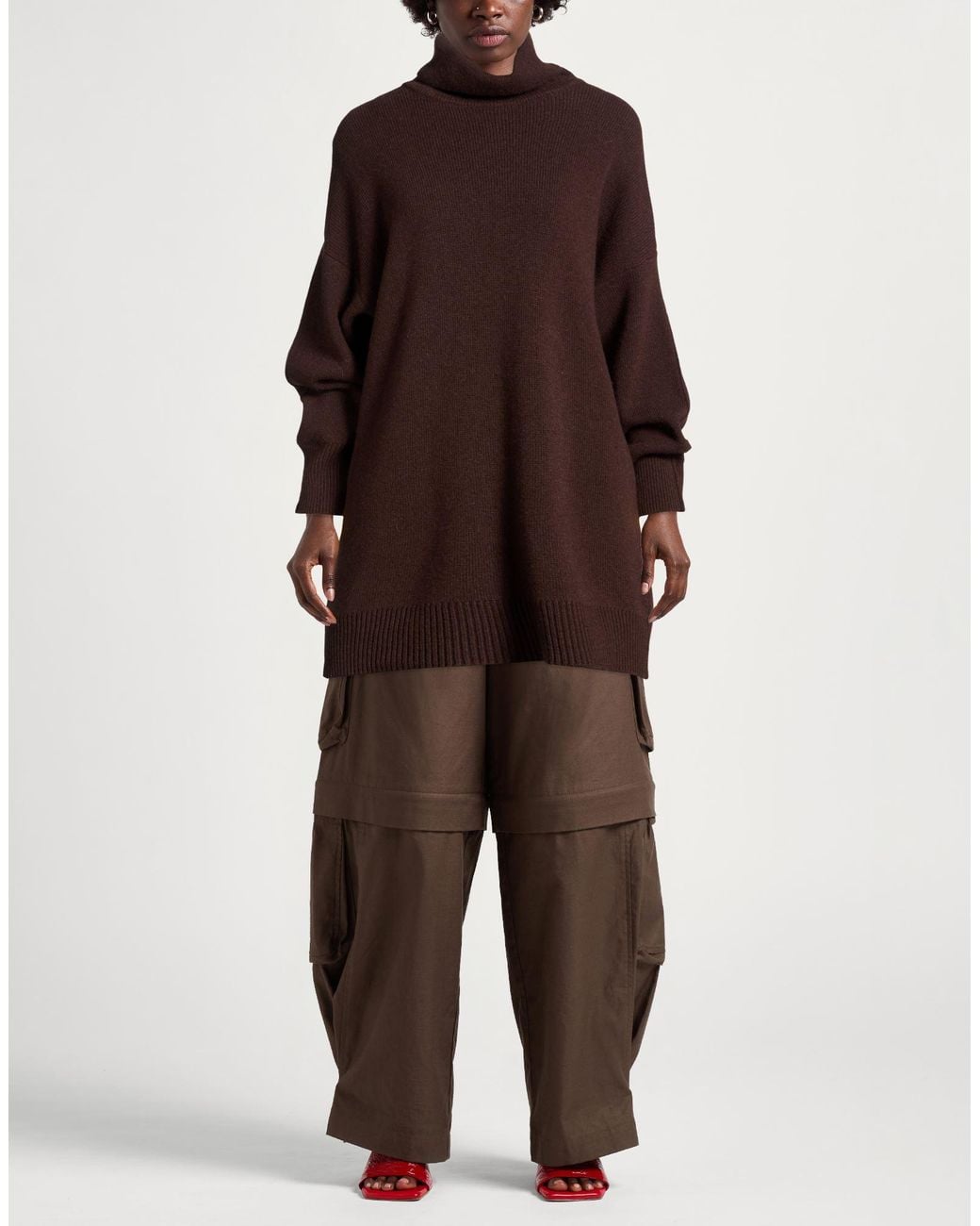 ViCOLO Brown Turtleneck Viscose, Polyamide, Wool, Cashmere
