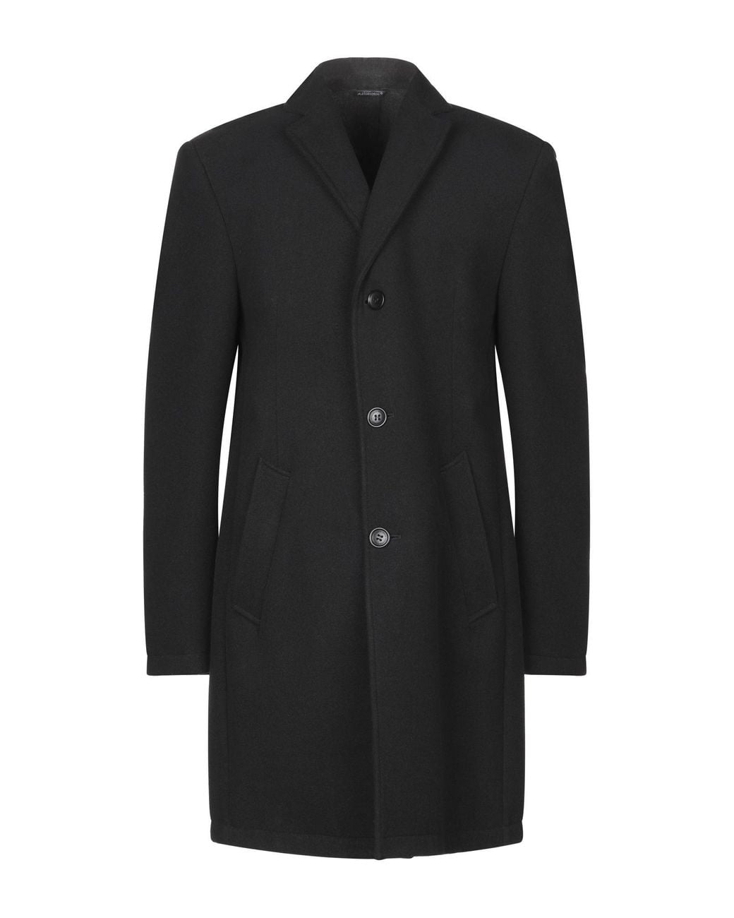 Daniele Alessandrini Black Coat Polyester, Viscose, Elastane for men