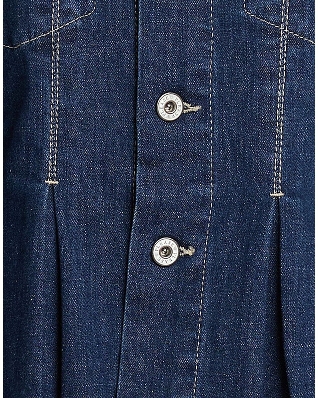 Please Blue Denim Outerwear Cotton, Elastane