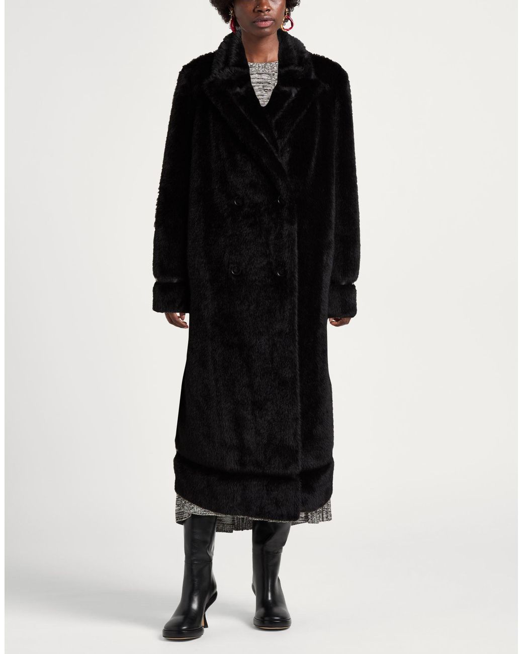 Twinset Black Shearling & Teddy