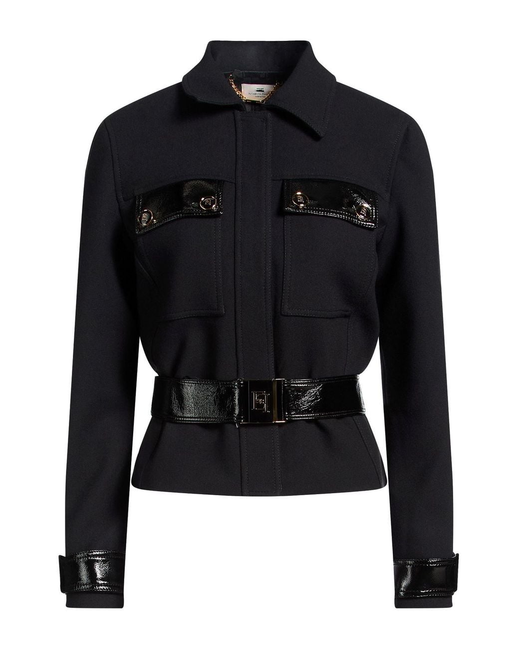 Elisabetta Franchi Black Jacket Polyester, Viscose, Elastane