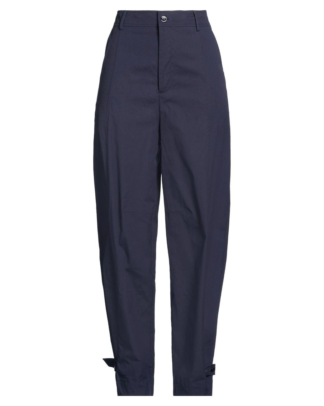 Semicouture Blue Pants Cotton, Elastane