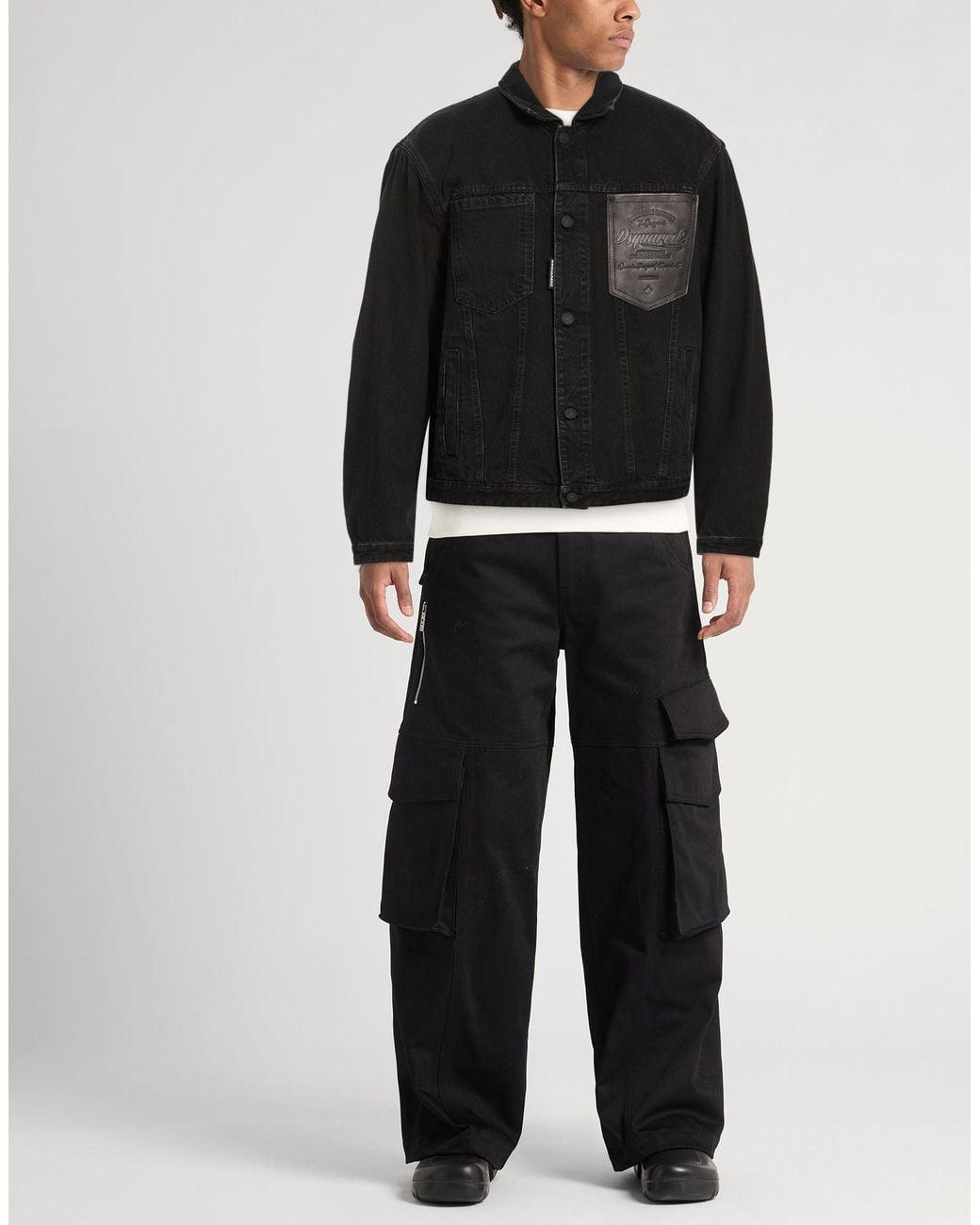 DSquared² Black Denim Outerwear Cotton for men