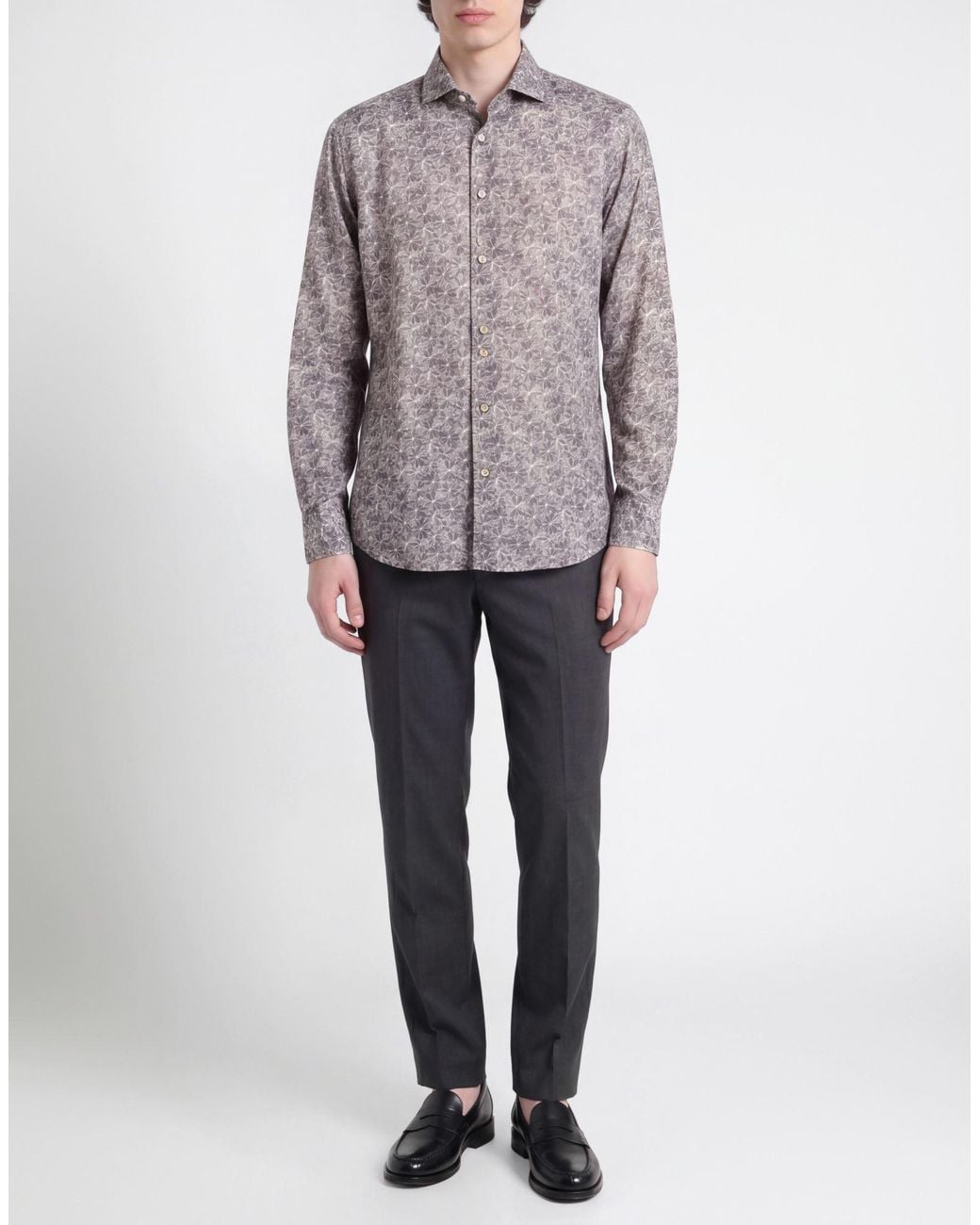 Stenstroms Gray Charcoal Shirt Linen for men